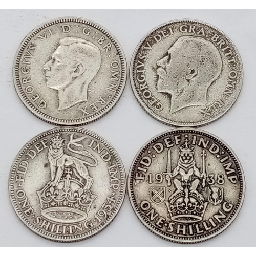 739 - A Parcel of 30 British Silver Pre-1947 Shilling. Dates 1921-1946. 
Gross weight 162.77 Grams.