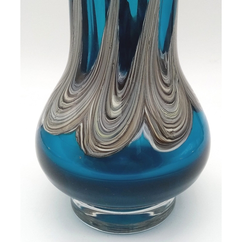 807 - Rarely available, 1960's German, Schott Zwiesel, Blue 'Swirl' Art Vase. You simply do not see these ... 