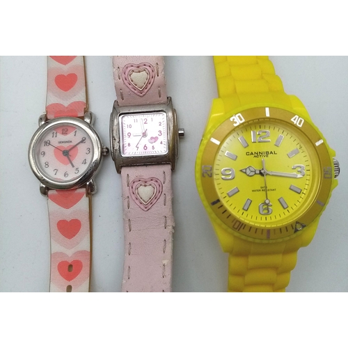 888 - SELECTION OF 10 STRAP WATCHES TO INCLUDE HELLO KITTY, SEKONDA & CANNIBAL ACTIVE TO NAME A FEW A/F
re... 