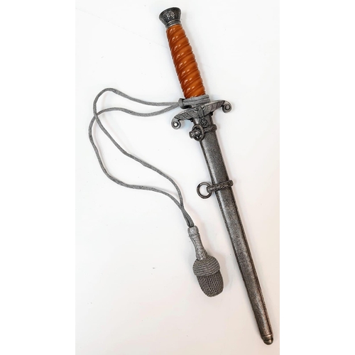 96 - 3rd Reich Officers Heer (Army) Dagger. Maker: Horster. Pumpkin coloured handle and knot.