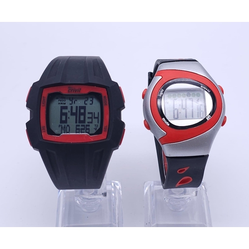 987 - Two Very Good Condition, Digital Rubber Strapped Divers/Sports Watches by Digi-tec. 
46 & 41mm Cases... 