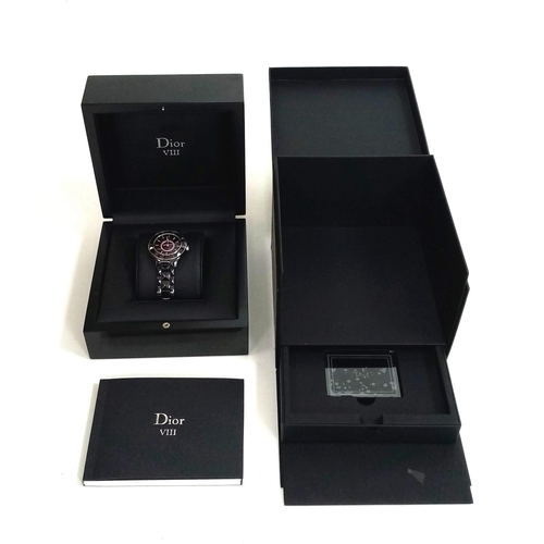 171 - A Christian Dior VIII Automatic Ladies Watch. Black ceramic bracelet and case - 34mm. Black dial wit... 