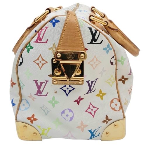 183 - A Louis Vuitton Multicolour Monogram Speedy Handbag. Iconic collaboration with Takashi Murakami. Lea... 