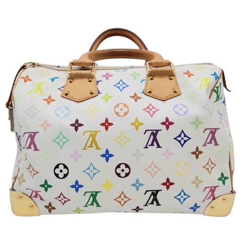 183 - A Louis Vuitton Multicolour Monogram Speedy Handbag. Iconic collaboration with Takashi Murakami. Lea... 