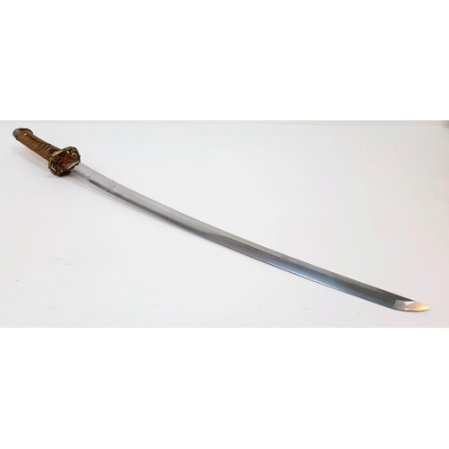 123 - WW2 Japanese Naval Officers Sword. Nice Markings on the Tang. However, slight damage to the blade ed... 