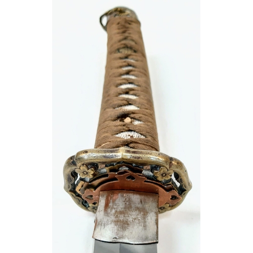 123 - WW2 Japanese Naval Officers Sword. Nice Markings on the Tang. However, slight damage to the blade ed... 