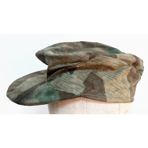 459 - WW2 German Splinter Pattern Field Cap Made from a Zeltbahn.