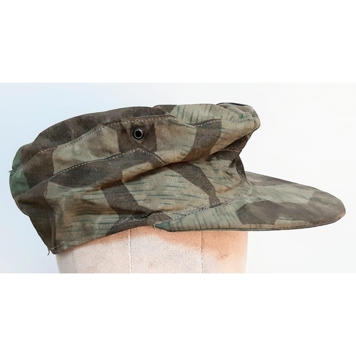 459 - WW2 German Splinter Pattern Field Cap Made from a Zeltbahn.