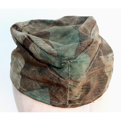 459 - WW2 German Splinter Pattern Field Cap Made from a Zeltbahn.