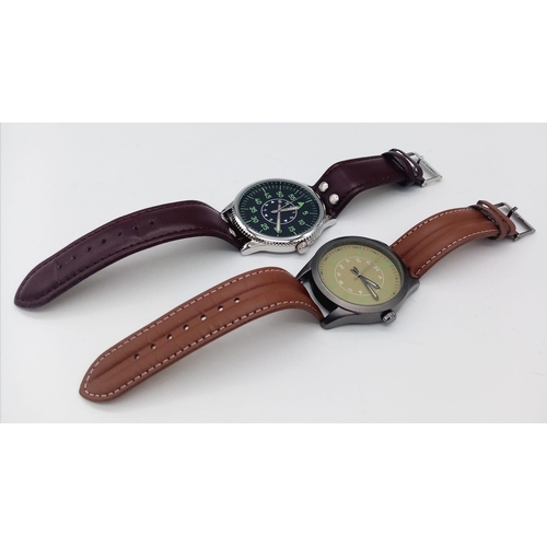 869 - Two Unworn Men’s Military Homage Watches.
1) A Russian Aviators Watch
2) A German Aviators Watch. 
4... 