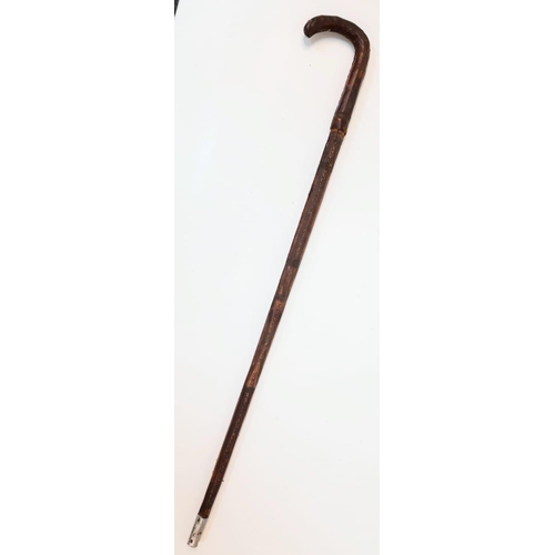 368 - An Antique and Rare, Leather Covered Sword Stick. 
74cm Length.