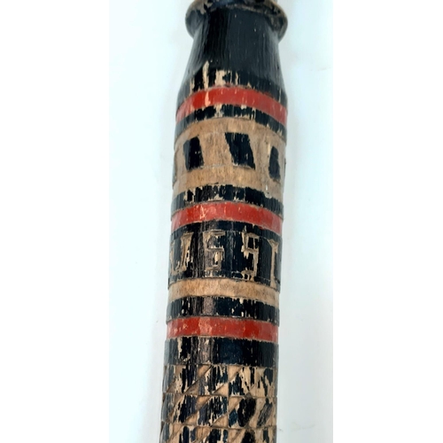 391 - WW2 German “Wolchow” Stick. Hand carved folk art from wood of the trees on the Wolchow River, Russia... 