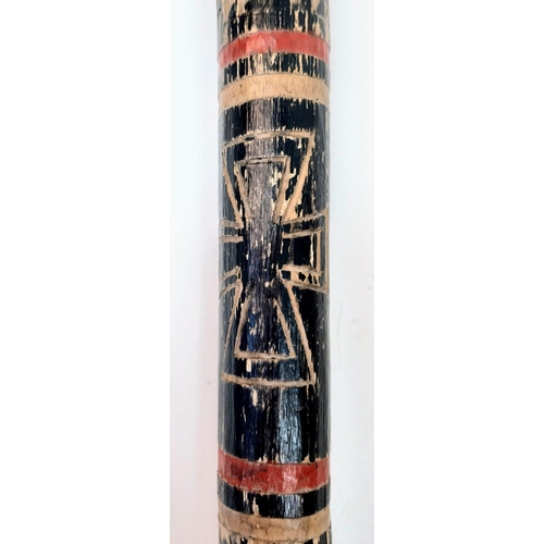 391 - WW2 German “Wolchow” Stick. Hand carved folk art from wood of the trees on the Wolchow River, Russia... 