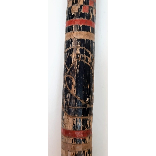 391 - WW2 German “Wolchow” Stick. Hand carved folk art from wood of the trees on the Wolchow River, Russia... 