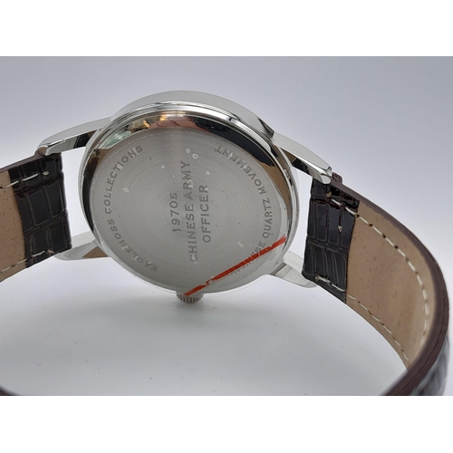 1257 - Two Unworn Military Homage Officers Watches.
1) 1910 Australian Army Officer (40mm including crown)
... 