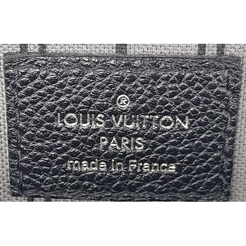 162 - A Louis Vuitton Black Marais Handbag. Leather exterior with two rolled leather handles, gold toned h... 