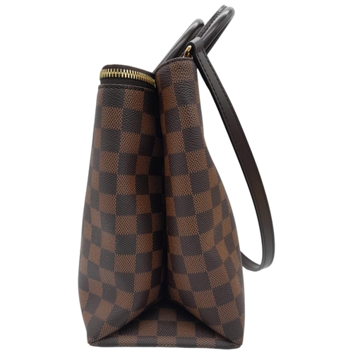 18 - A Louis Vuitton Damier Ebene Brampton Handbag. Leather exterior with two rolled leather handles, gol... 