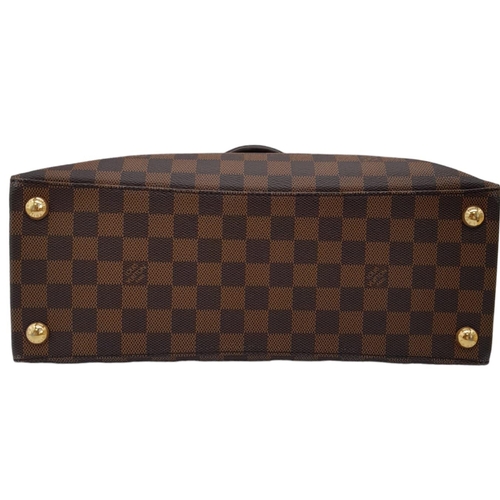 18 - A Louis Vuitton Damier Ebene Brampton Handbag. Leather exterior with two rolled leather handles, gol... 