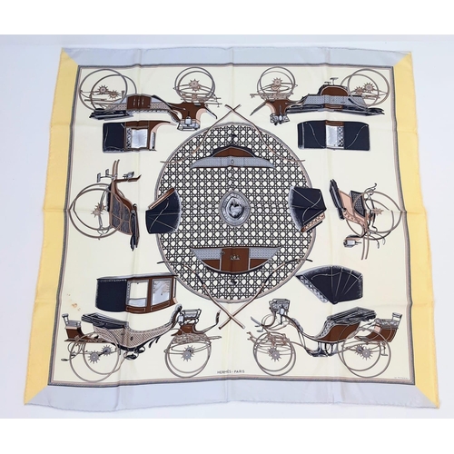 519 - Six Hermes Silk Scarves with Horse and Carriage Themes. Various designs and sizes. Please see photos... 