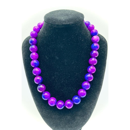 618 - An Enticing Winter Shades of Purple Sugilite Bead Necklace. 14mm of captivating sugilite beads. 42cm... 