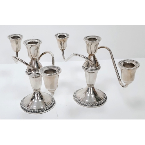 722 - Vintage pair of Silver Hallmarked Candelabra. 17cm high and weighing 1026 grams in total. Good condi... 