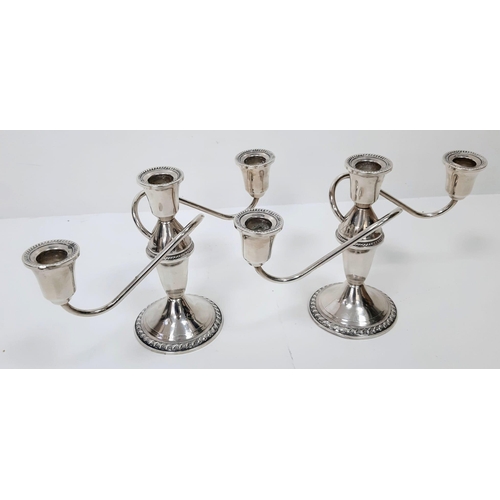 722 - Vintage pair of Silver Hallmarked Candelabra. 17cm high and weighing 1026 grams in total. Good condi... 