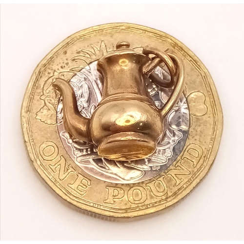 868 - 9K YELLOW GOLD TEAPOT CHARM.
WEIGHT: 0.8G

SC 5014