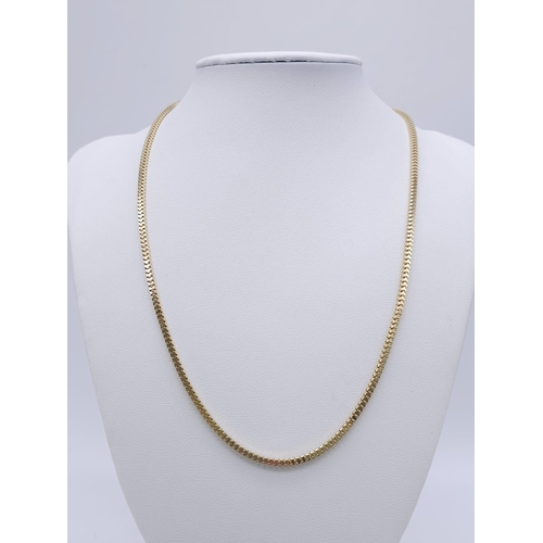 1223 - An Unworn Italian Sterling Silver Gilt Square Link Necklace. 
50cm Length. 2.5mm Width. Weighs 7.07 ... 