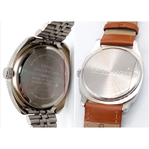 862 - A Parcel of Two Unworn Stainless Steel Men’s Military Homage Divers Watches.
1) 1970’s Australian Na... 