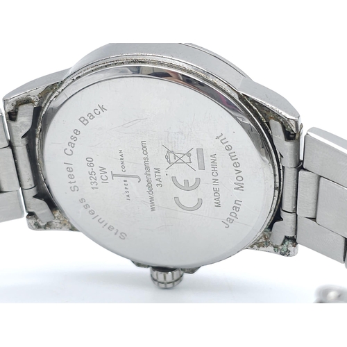 1434 - A Designer Jasper Conran Quartz Watch. Stainless steel bracelet and case - 44mm. White dial with thr... 