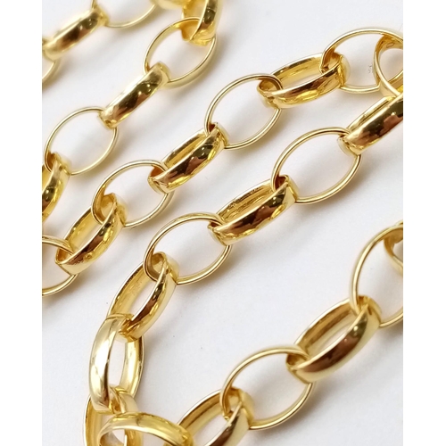 1476 - A Gold Plated 925 Silver Belcher Link Bracelet. 18cm. 6.25g weight.