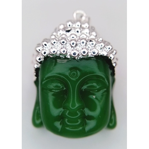 1747 - Jadeite Buddha Head Charm/Pendant.
Measures 4cm x 2.5cm.