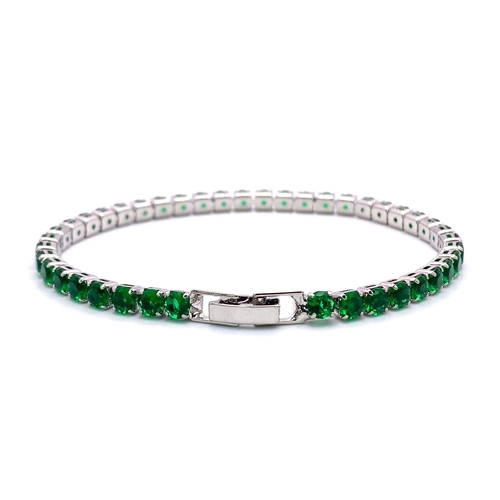 1686 - A Wonderful  Selection of Three Different Brightly Coloured Zirconia Tennis Bracelets. Multi-colour,... 