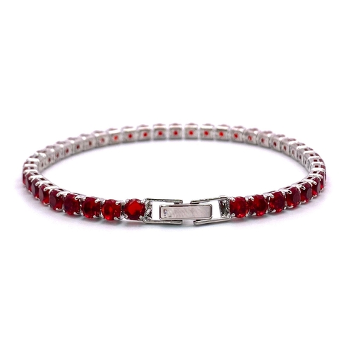 1686 - A Wonderful  Selection of Three Different Brightly Coloured Zirconia Tennis Bracelets. Multi-colour,... 