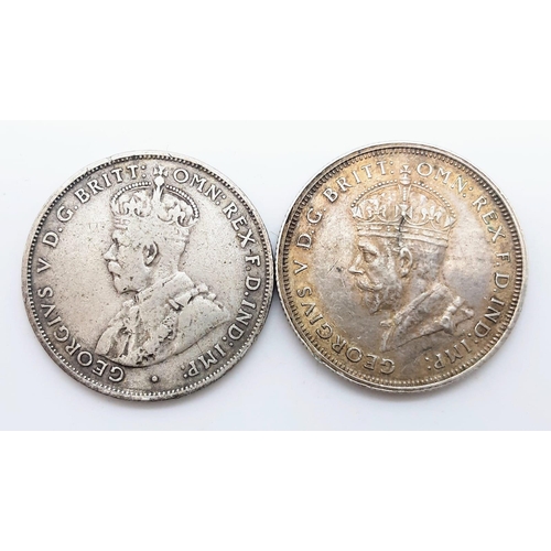 1061 - Two Silver Australian Florins - 1927 and 1934.