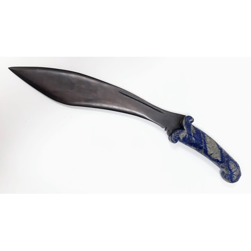 147 - A bronze Gurkha’s Kukri with a lapis lazuli hilt commemorative piece, celebrating Gurkha's heroism d... 