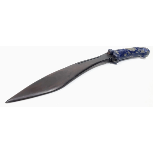 147 - A bronze Gurkha’s Kukri with a lapis lazuli hilt commemorative piece, celebrating Gurkha's heroism d... 