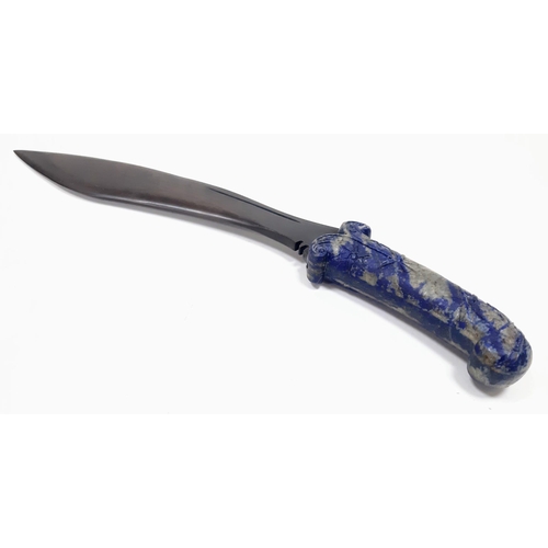 147 - A bronze Gurkha’s Kukri with a lapis lazuli hilt commemorative piece, celebrating Gurkha's heroism d... 