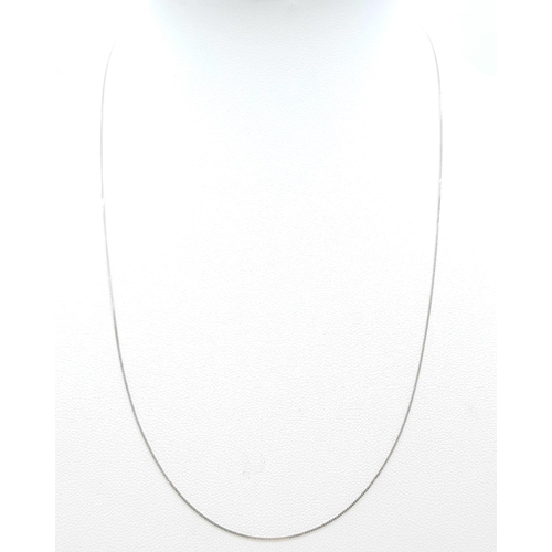 1667 - A 9K White Gold Disappearing Necklace. 44cm. 0.9g weight.