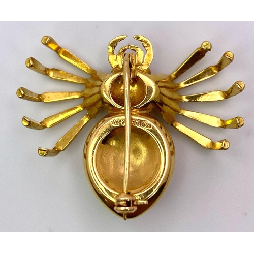 171 - The Richest Spider in the World! 18K Yellow Gold, Sapphires and Rubies Create a Brooch/Pendant Littl... 