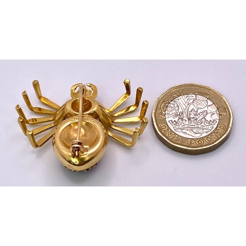 171 - The Richest Spider in the World! 18K Yellow Gold, Sapphires and Rubies Create a Brooch/Pendant Littl... 