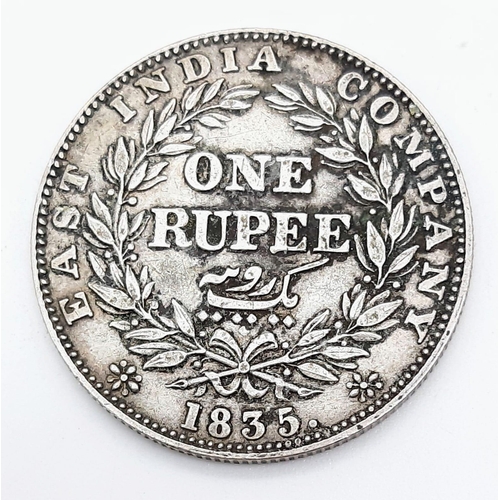 725 - An 1835 Silver William IIII One Rupee Coin.