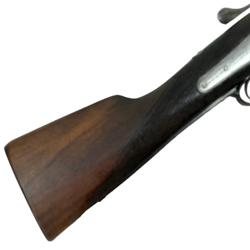 449 - A 12 GUAGE SAWN OFF DOUBLE BARELLED SHOTGUN MADE BY H.CLARKE & SON , SIDE BY SIDE WITH DOUBLE TRIGGE... 