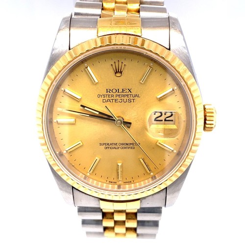 20 - A Rolex (1993) Datejust Bi-Metal Gents Watch. 18k Gold and stainless steel bracelet and case - 36mm.... 