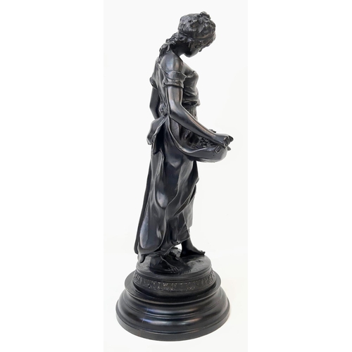 1023 - Charming, large statue depicting a Mother and a Daughter out collecting flowers. Standing 54cm tall,... 