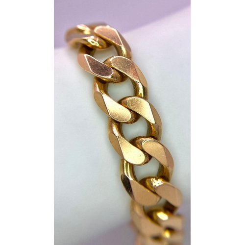 106 - A Vintage 9K Yellow Gold Chunky Curb Bracelet. 22cm. 59.85g weight.