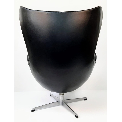 120 - A signed Fritz Hansen example of Arne Jacobsen
Egg chair, dated December 1963 in the original black ... 