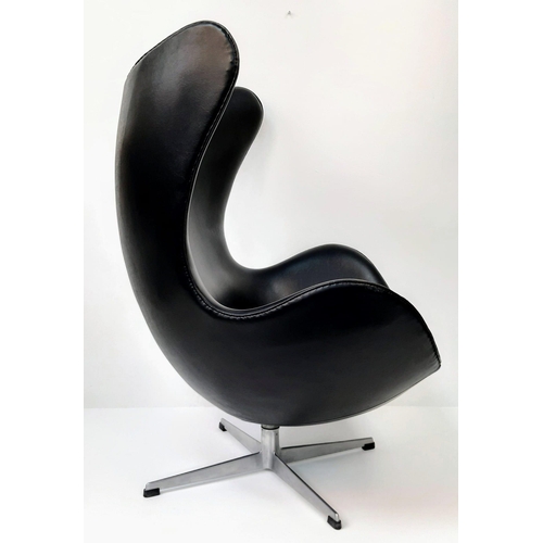 120 - A signed Fritz Hansen example of Arne Jacobsen
Egg chair, dated December 1963 in the original black ... 