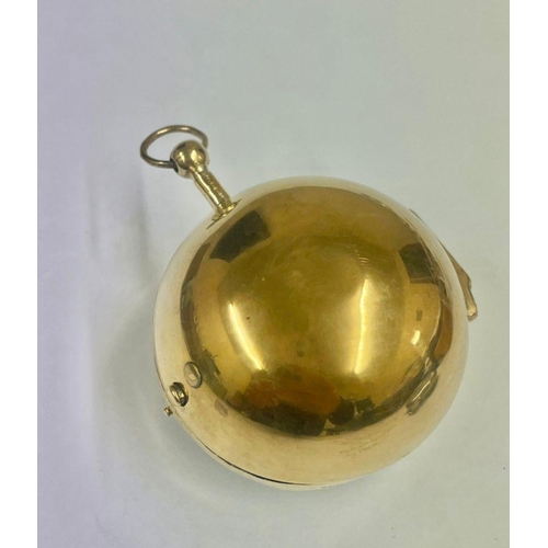 2 - Rare 1600s Oignon single hand Pocket Watch, Girod Copet. French Gilt c1680, Ticks if touch the fly w... 