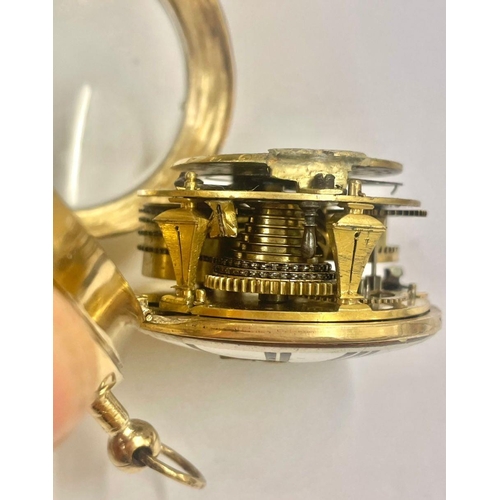 2 - Rare 1600s Oignon single hand Pocket Watch, Girod Copet. French Gilt c1680, Ticks if touch the fly w... 